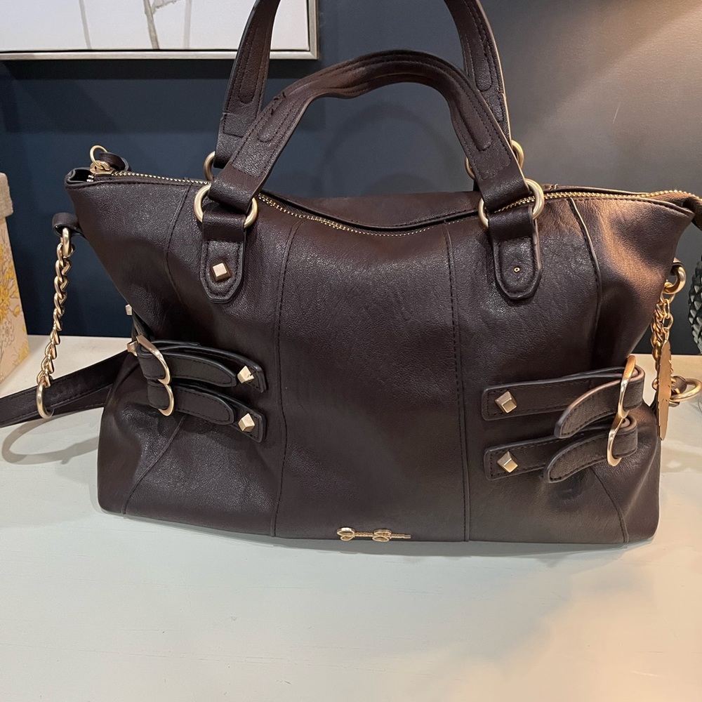 Elegant Brown Leather Handbag